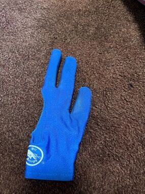 Blue Three-Finger Shooting/Billiard Glove